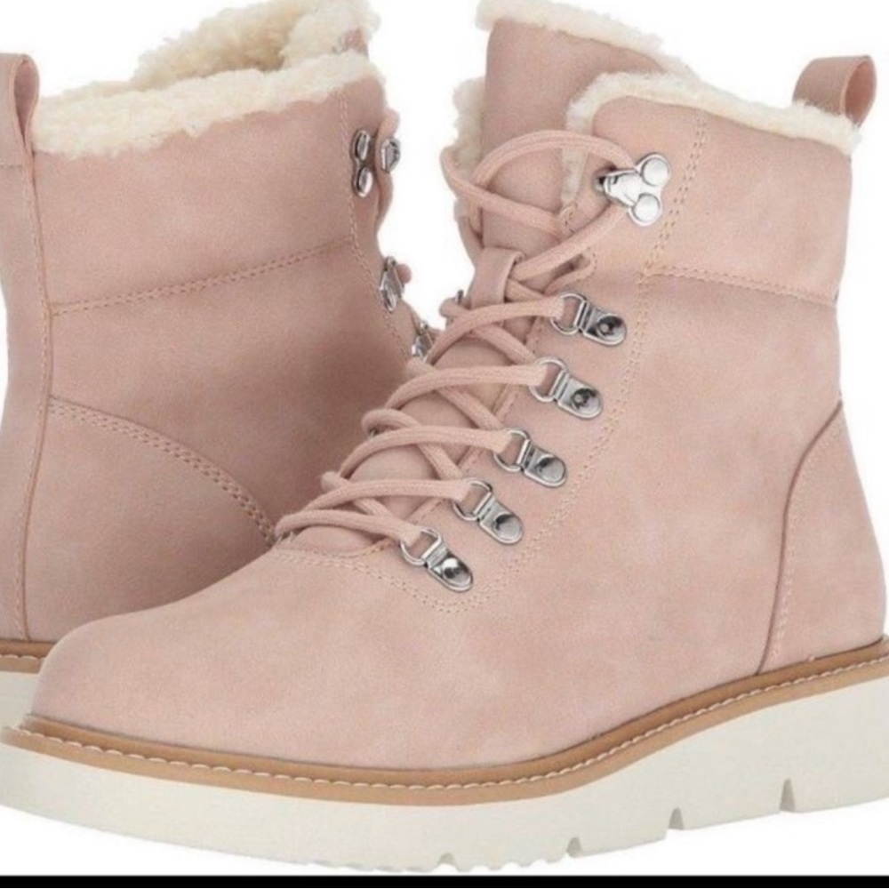 Aldo Pink Winter Snow Boots Faux Fur